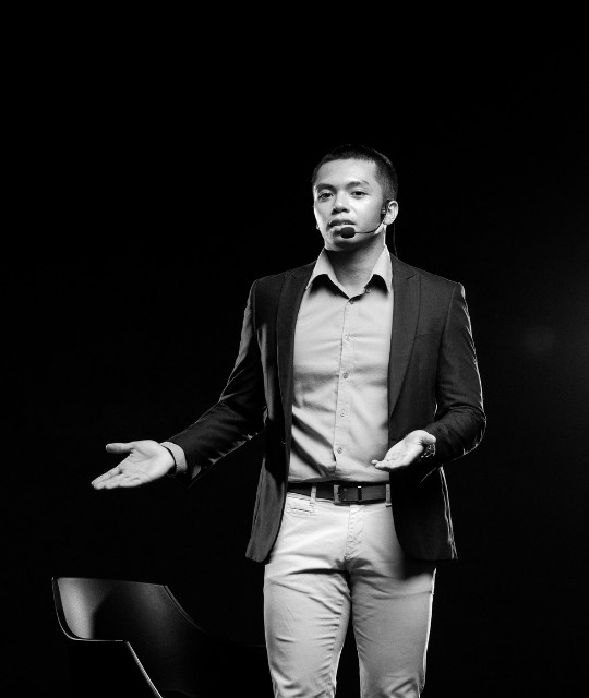 A Fellow giving his address on stage